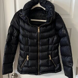 Calvin Klein Packable Lightweight Down Hooded Quilted PufferJacket Black Small